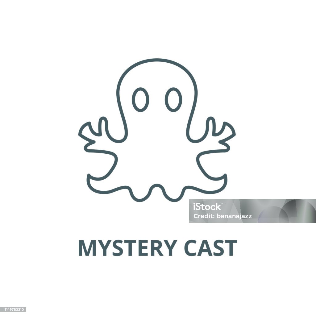 Mystery cast vector line icon, linear concept, outline sign, symbol Mystery cast vector line icon, outline concept, linear sign Alchemy stock vector