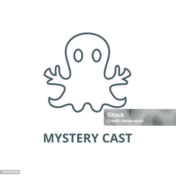 Mystery Cast Vector Line Icon Linear Concept Outline Sign Symbol Stock Illustration - Download Image Now