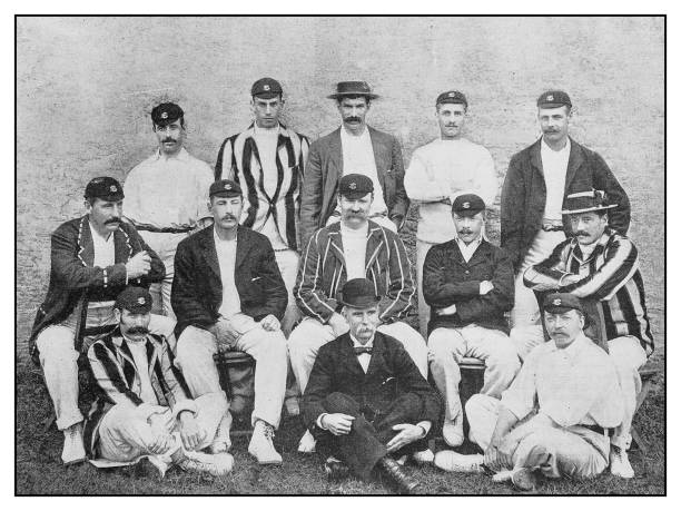 Antique photo: Surrey Cricketers Antique photo: Surrey Cricketers cricket team stock illustrations