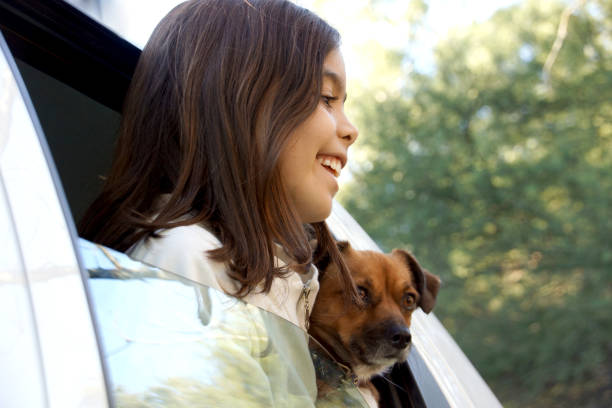 girl with her dog
