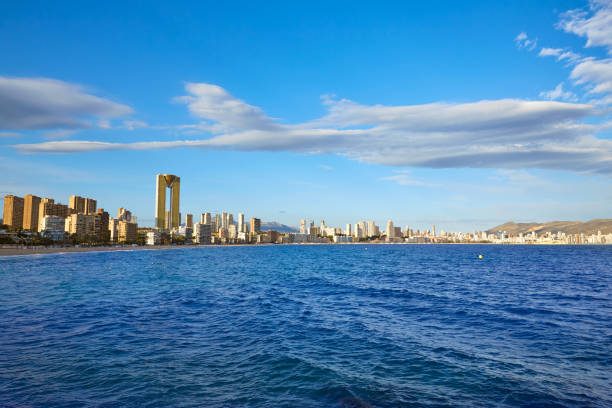 Benidorm Poniente beach in Alicante Mediterranean of Spain