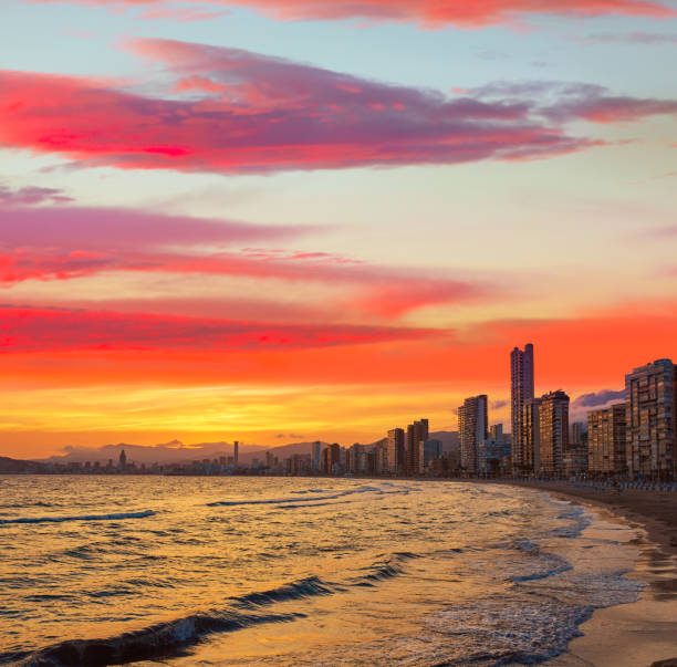 istock Benidorm skyline at sunset beach in Alicante 1149789721