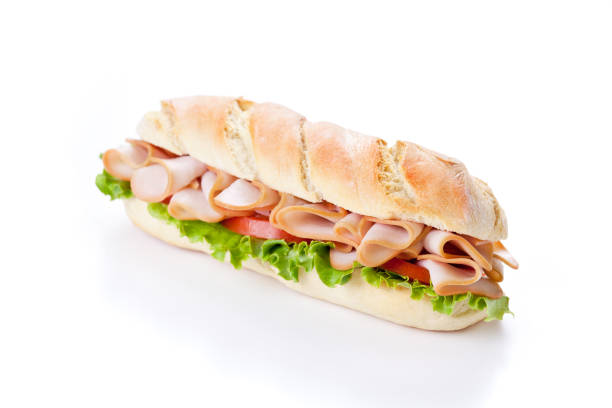 istock Homemade Smoked Turkey Sandwich Isolated On White Background 1149794993