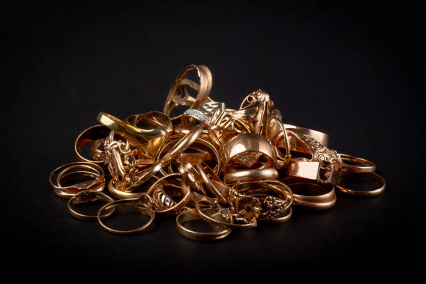 골드 주얼리 스크랩 - gold jewelry ring scrap metal 뉴스 사진 이미지