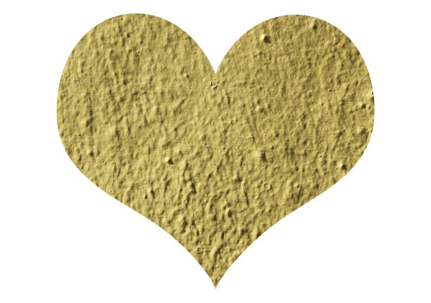 Heart shape with yellow wall textured on white background