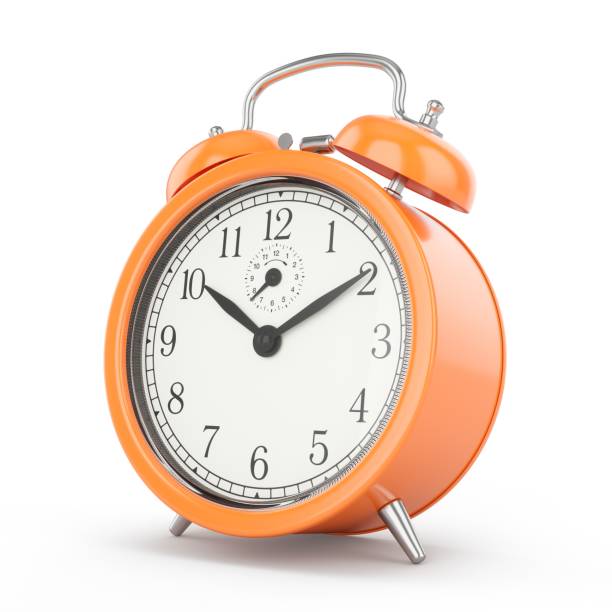 istock 3D rendering orange alarm clock isolated on white background 1149805918