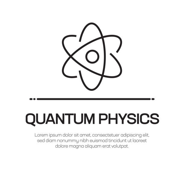 bildbanksillustrationer, clip art samt tecknat material och ikoner med kvantfysikens vektor linje ikon-enkel tunn linje ikon, premium kvalitet design element - quantum science