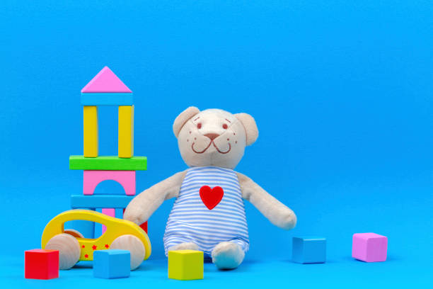 istock Kid toys and books on pink background 1149811376