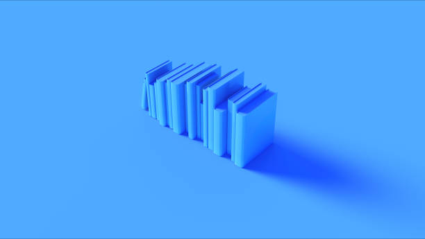 Blue Row of Books 3d illustration 3d render