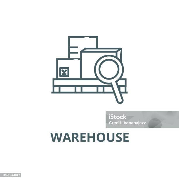 Warehouse Vector Line Icon Linear Concept Outline Sign Symbol Stock Illustration - Download Image Now