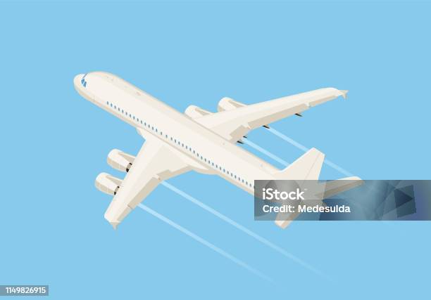 Isometric Stock Illustration - Download Image Now - Airplane, Isometric Projection, Flying