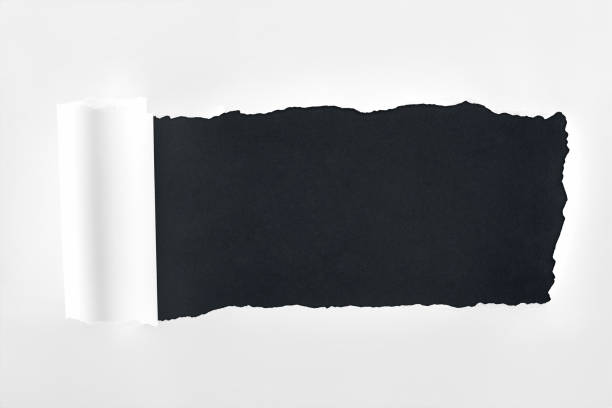 istock ripped textured white paper with rolled edge on black background 1149836777