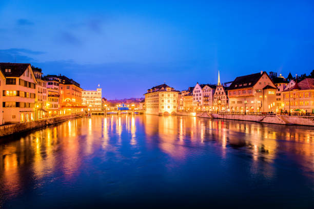 istock Zurich Canal At Night 1149840440