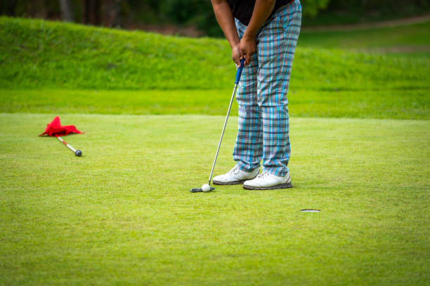 istock Golfer playing golf on field in vacation relaxing time 1149846620