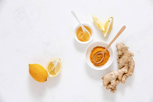 kurkuma detox pić składniki - ginger tea drink healthy eating zdjęcia i obrazy z banku zdjęć