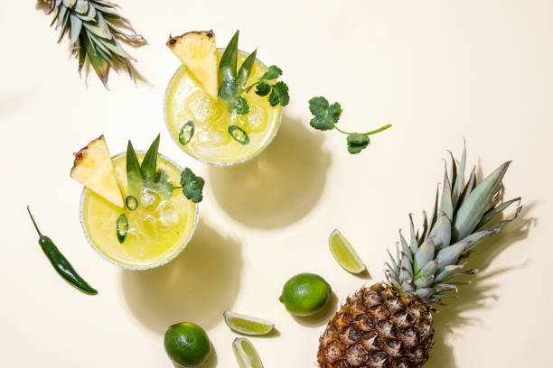 ananas jalapeno margarita letni koktajl - food and drink fruits and vegetables zdjęcia i obrazy z banku zdjęć