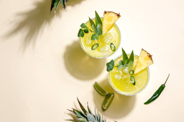 Pineapple jalapeno margarita summer cocktail