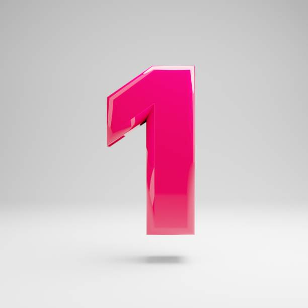 istock Glossy pink number 1 isolated on white background. 1149851502