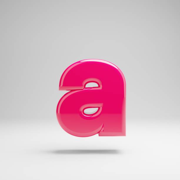 istock Glossy pink lowercase letter A isolated on white background. 1149851653