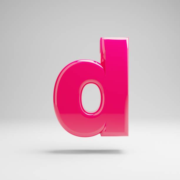istock Glossy pink lowercase letter D isolated on white background. 1149852180