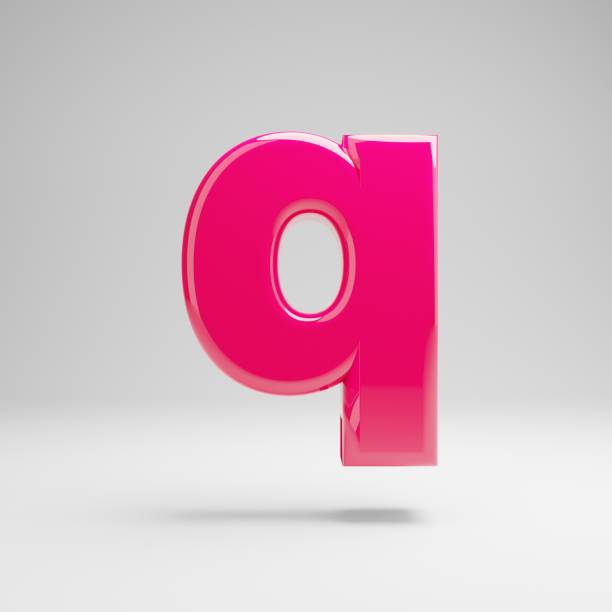 istock Glossy pink lowercase letter Q isolated on white background. 1149852188