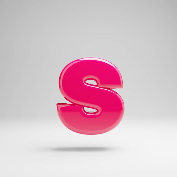 istock Glossy pink lowercase letter S isolated on white background. 1149852216