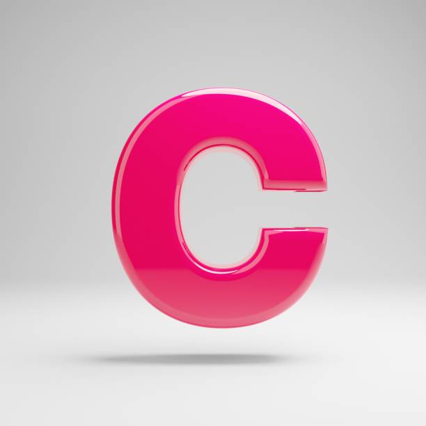 istock Glossy pink uppercase letter C isolated on white background. 1149852332