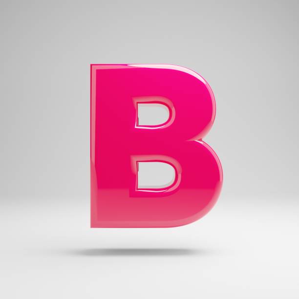 istock Glossy pink uppercase letter B isolated on white background. 1149852344