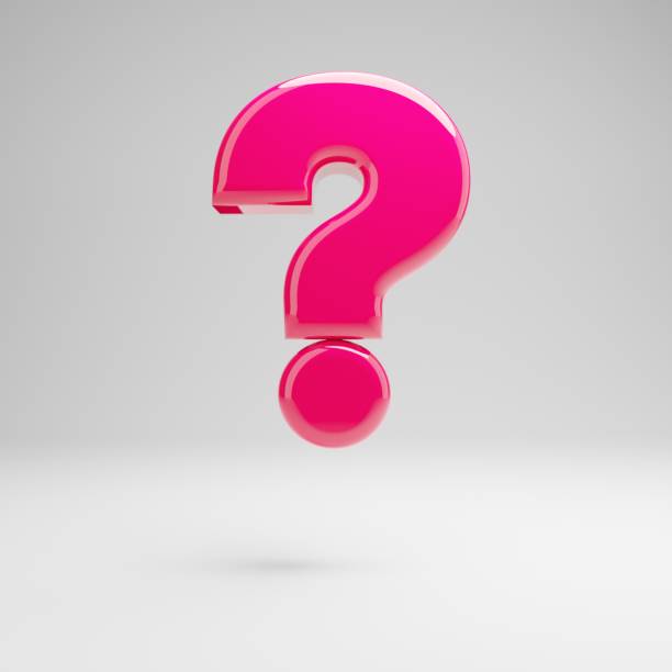 istock Glossy pink question mark symbol isolated on white background. 1149852710