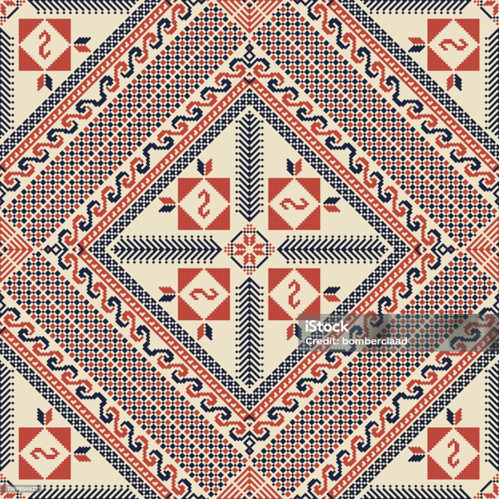 Palestain Pattern Palestinian Embroidery Pattern 143 Stock Illustration - Download Image ...