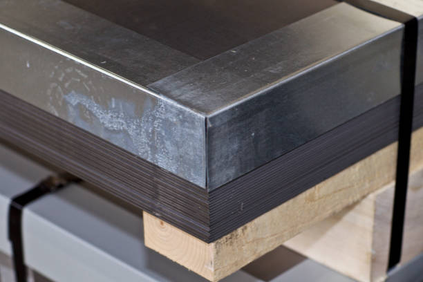 istock Galvanized sheet in packs in metal products warehouse 1149855555