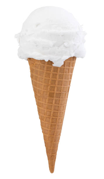 istock vanilla ice cream in the cone on white background with clipping path 1149861841
