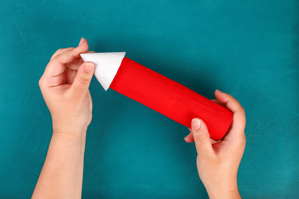 Diy 4th July petard toilet sleeve, paper, cardboard color American flag red blue white