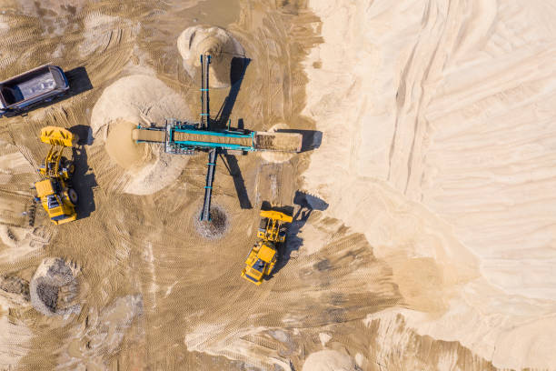 istock Gravel and sand open pit mining. Aerial view 1149865456