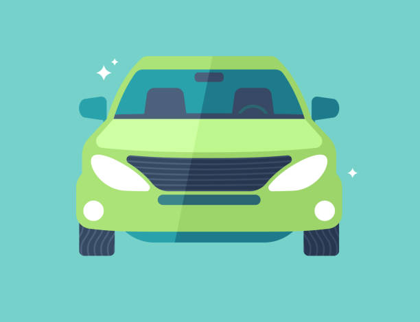 auto oder suv front view - luxuswagen stock-grafiken, -clipart, -cartoons und -symbole