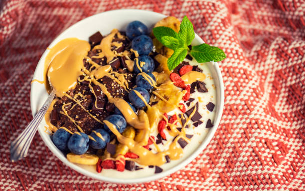 istock Chocolate Peanut Butter Porridge Bowl 1149878523