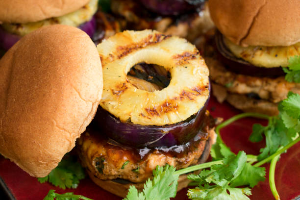 istock Teriyaki Turkey Burger with Grilled Pineapple 1149883000