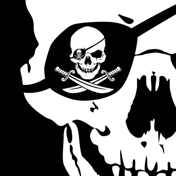 ilustrações de stock, clip art, desenhos animados e ícones de recursive image of the jolly roger. fractal. the droste effect. - recursive