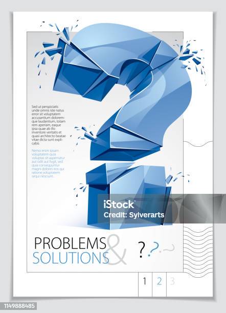 Exploding Question Marks Broken Question Mark Exploding Brochure Or Flyer Design Query Breaking ...