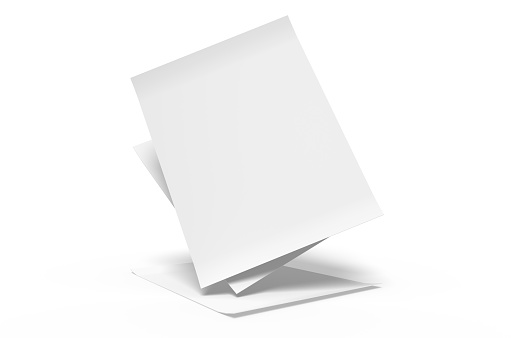 Blank white floating paper