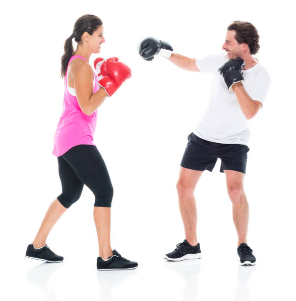 istock Woman boxing with man 1149893147