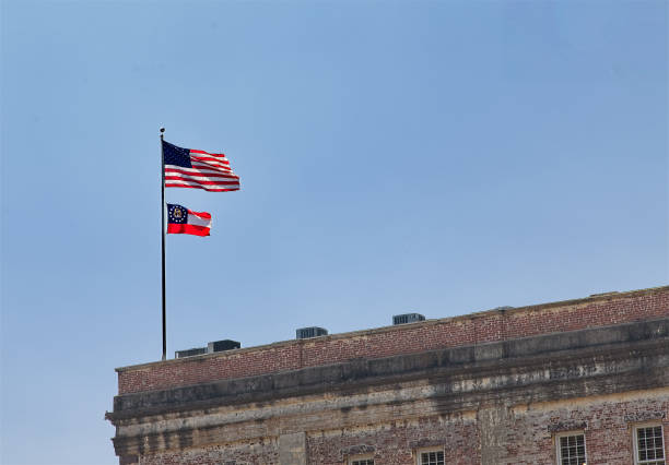 istock American and Georgia Flag 1149893243
