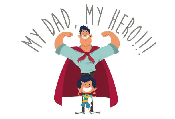 Vector illustration of My Dad, my hero.