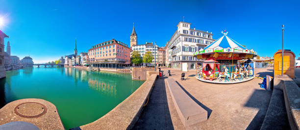 istock Zurich and Limmat river waterfront colorful panorama 1149898813