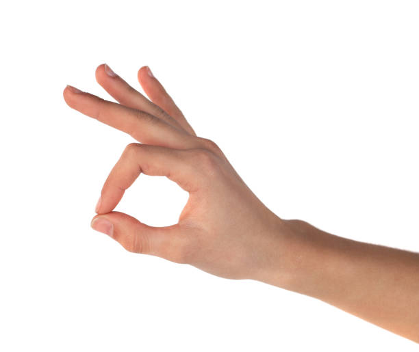 istock hands take gesture of okay sign on white backgrounds 1149900245