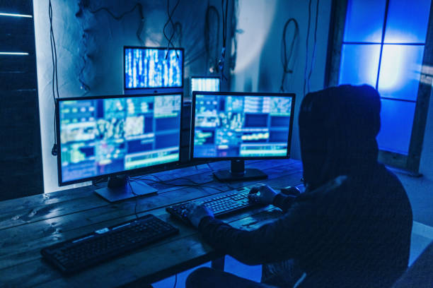 istock Hacker stealing money from credit cards 1149903886