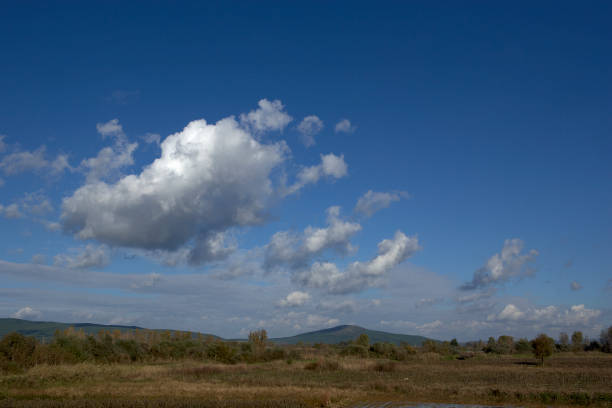beautiful clouds formed on top of a land
