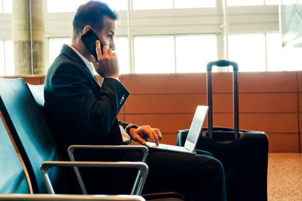 istock Businessman at an airport. 1149909706