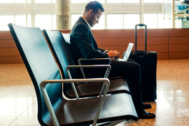 istock Businessman at an airport. 1149909941