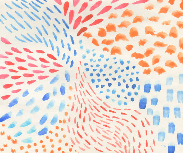 istock Abstract geometrical illustration of watercolor pattern with simple strokes on canvas. 1149912631